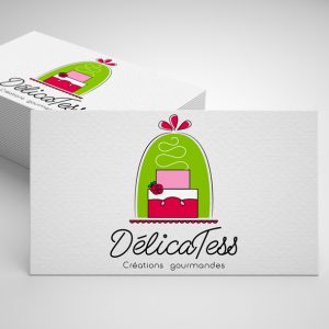 Carte de visite et logo DelicaTess Pâtisserie créative