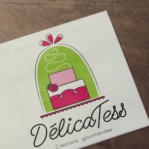 Carte de visite et logo DelicaTess Pâtisserie créative